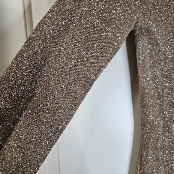 Marciano Gold Shimer Sparkle Pullover Cowl Neck Sweater - Picture 7 of 9